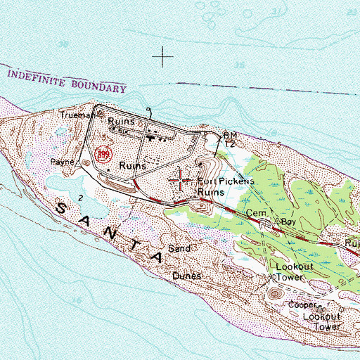 Topographic Map of Battery Pensacola (historical), FL