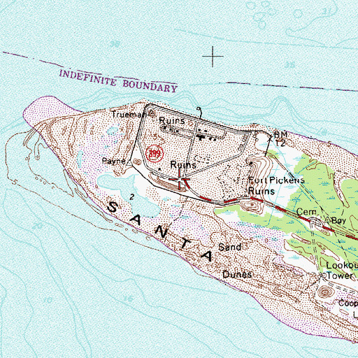 Topographic Map of Battery Cullum (historical), FL