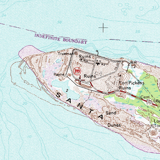 Topographic Map of Battery Sevier (historical), FL
