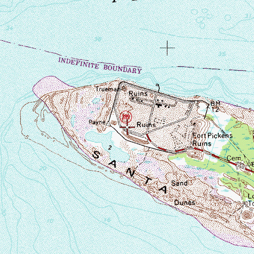 Topographic Map of Battery Van Swearingen (historical), FL