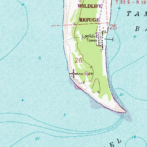 Topographic Map of Battery Burchsted (historical), FL