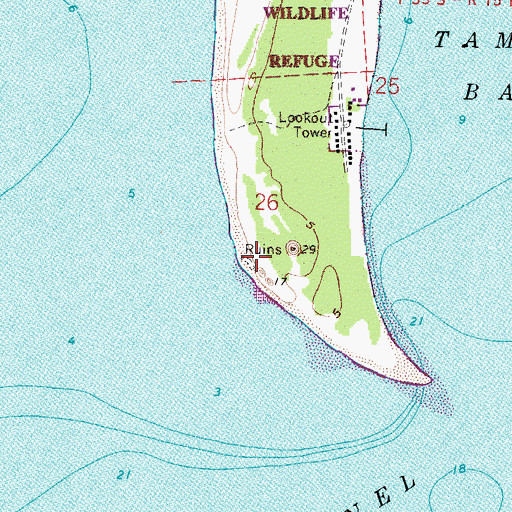 Topographic Map of Battery John Page (historical), FL