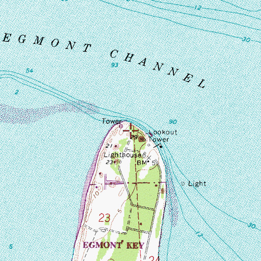 Topographic Map of Battery Mellon (historical), FL