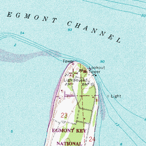 Topographic Map of Battery Howard (historical), FL