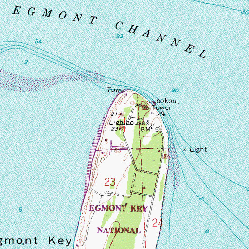 Topographic Map of Battery McIntosh (historical), FL
