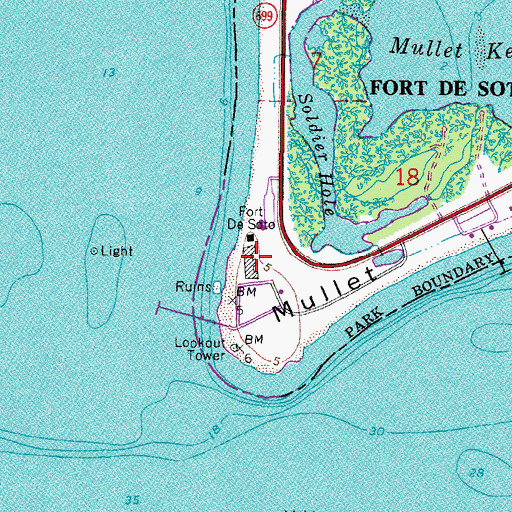 Topographic Map of Battery Laidley (historical), FL