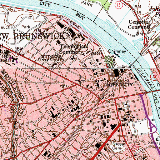 Topographic Map of Saint James Methodist Church, NJ