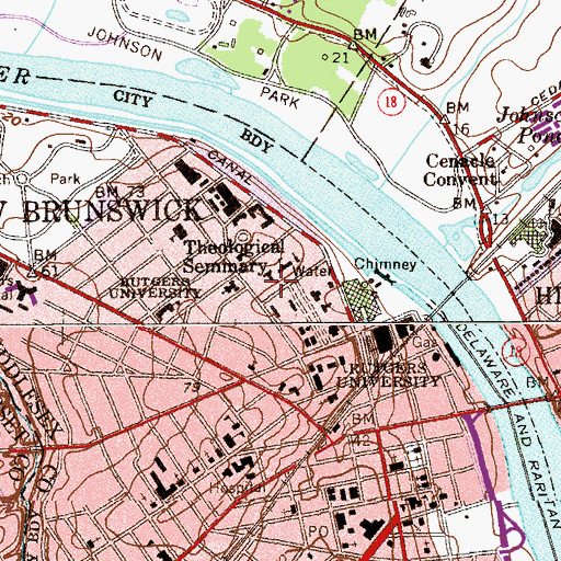 Topographic Map of Gardner A Sage Library, NJ