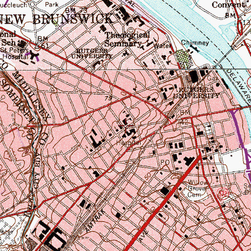 Topographic Map of Magyar Reformed Church, NJ