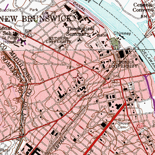 Topographic Map of Mount Zion African Methodist Episcopal Church, NJ