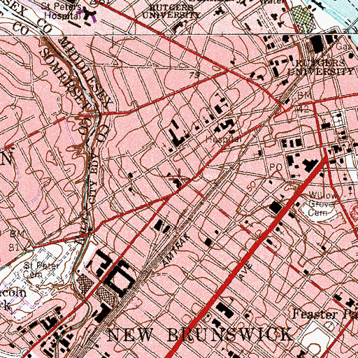 Topographic Map of Washington School (historical), NJ