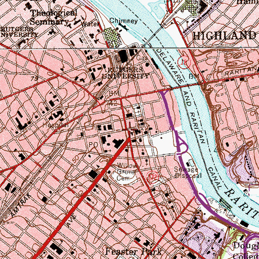 Topographic Map of Citizens Building, NJ