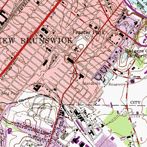 Topographic Map of Sharon Baptist Church, NJ