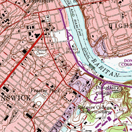 Topographic Map of School of Saint John the Baptist, NJ