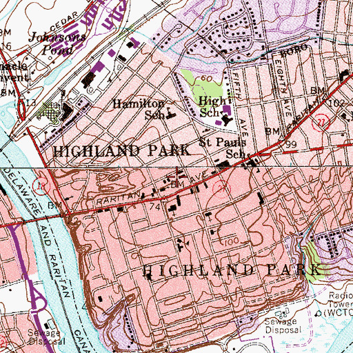 Topographic Map of Synagogue of the Sephardic Congregation Etz Ahrim, NJ