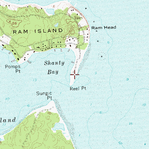 Topographic Map of Ram Island Yacht Club, NY