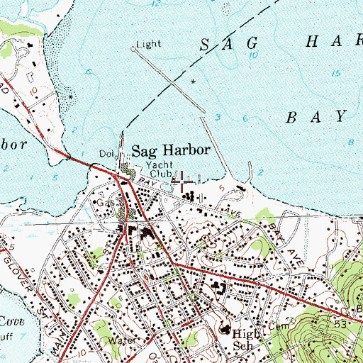Topographic Map of Sag Harbor Yacht Club, NY