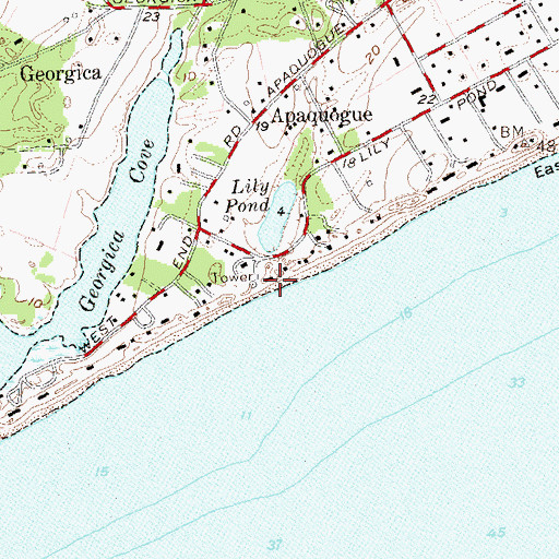 Topographic Map of Georgica Life Saving Station (historical), NY