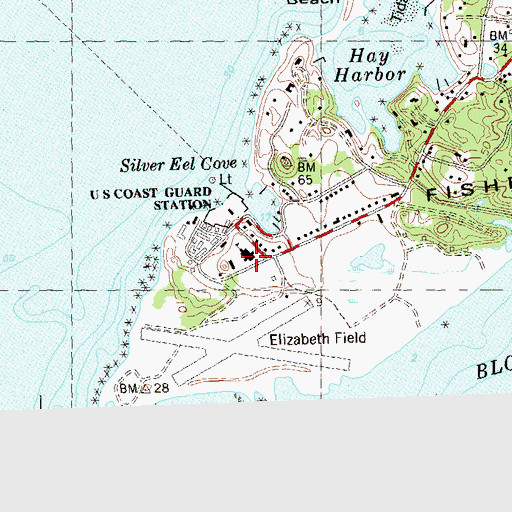 Topographic Map of Fishers Island School, NY