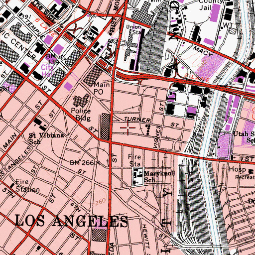 Topographic Map of City of Los Angeles Fire Department Station 4, CA