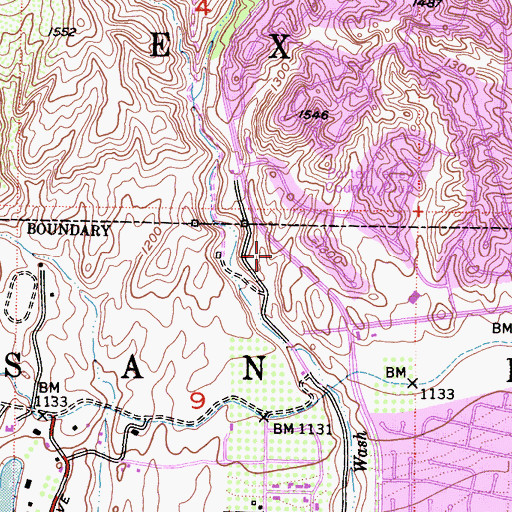 Topographic Map of City of Los Angeles Fire Department Station 8, CA