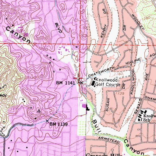 Topographic Map of City of Los Angeles Fire Department Station 18, CA