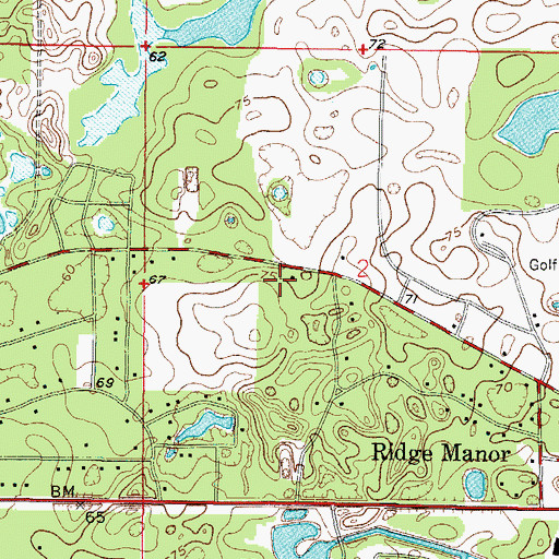 Topographic Map of First Baptist Church, FL