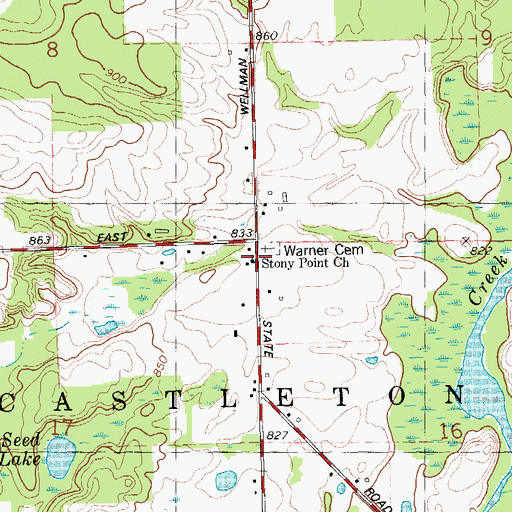 Topographic Map of Stoney Point Church, MI