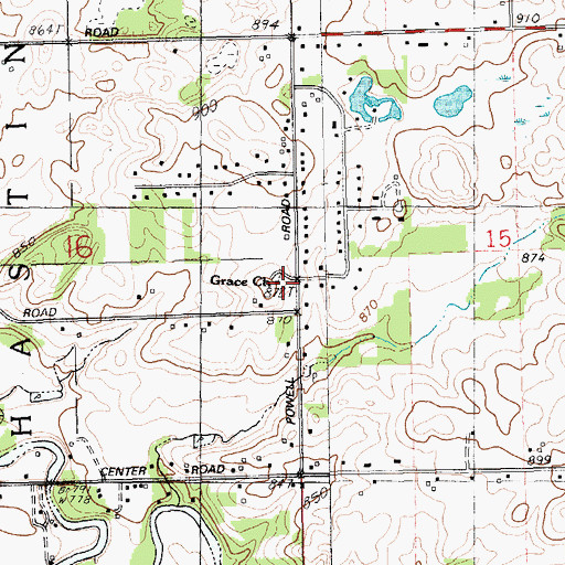 Topographic Map of Grace Church, MI