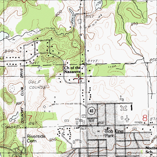 Topographic Map of Church of the Nazerene, MI