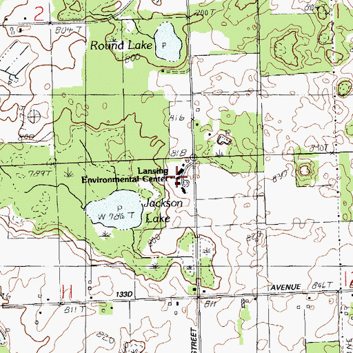 Topographic Map of Lansing Environmental Center, MI