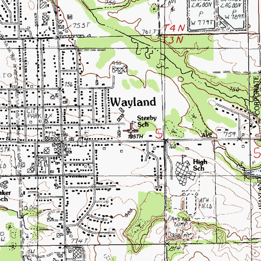 Topographic Map of Steeby School, MI