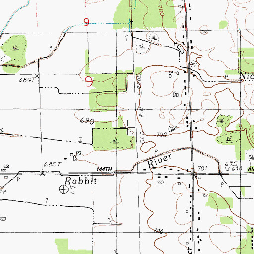 Topographic Map of Dorr and Nichols Drain, MI