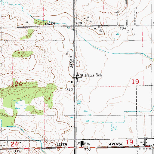 Topographic Map of Saint Peter and Paul Lutheran School, MI
