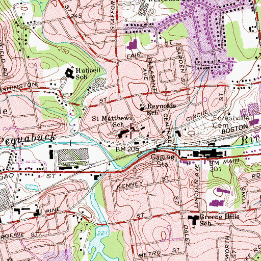 Topographic Map of Saint Matthew School, CT
