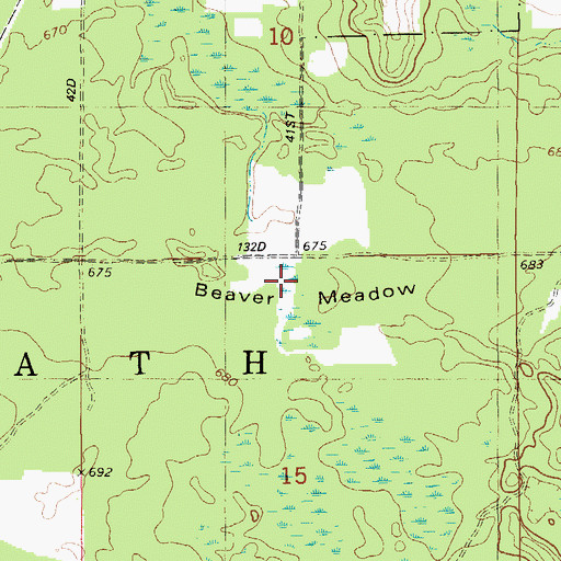 Topographic Map of Beaver Meadow, MI