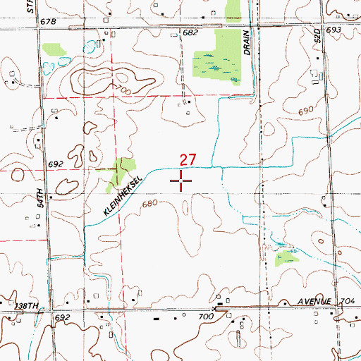 Topographic Map of Kleinheksel Drain, MI