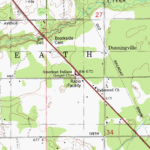 Topographic Map of American Indian Gospel Church, MI