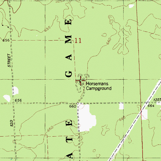 Topographic Map of Horsemans Campground, MI