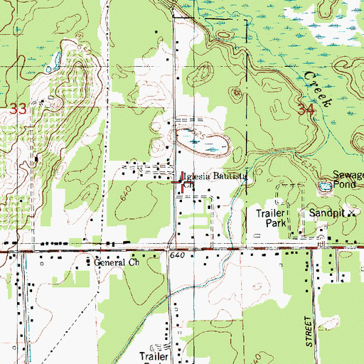 Topographic Map of Open Door Worship Center, MI