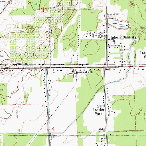 Topographic Map of General Church, MI