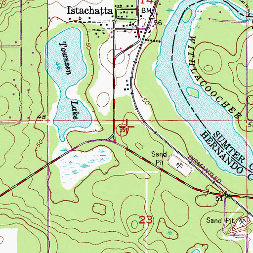 Topographic Map of Withlacoochee Riverside Community Park, FL