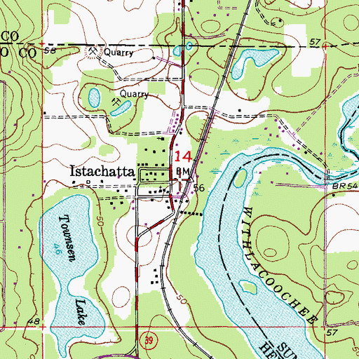 Topographic Map of Withlacoochee Bicentennial Hall Library, FL