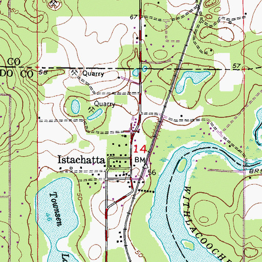 Topographic Map of Church of Christ, FL