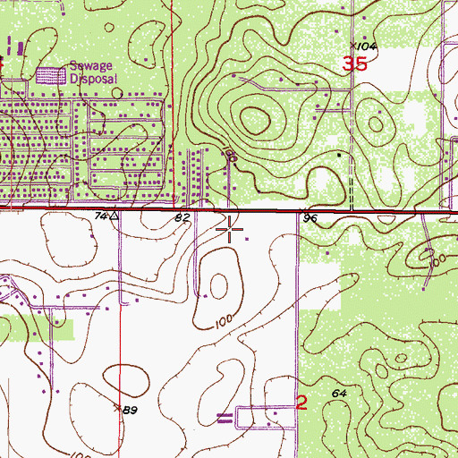 Topographic Map of Hillside Community Baptist Church, FL