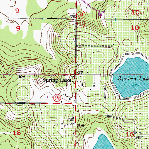 Topographic Map of Spring Lake United Methodist Church, FL