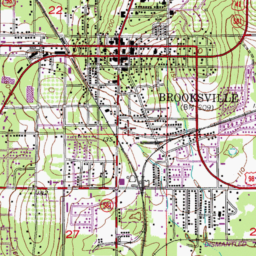 Topographic Map of Russell Street Park, FL