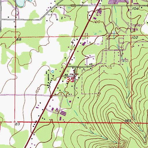 Topographic Map of Brooksville Church of the Nazarene, FL