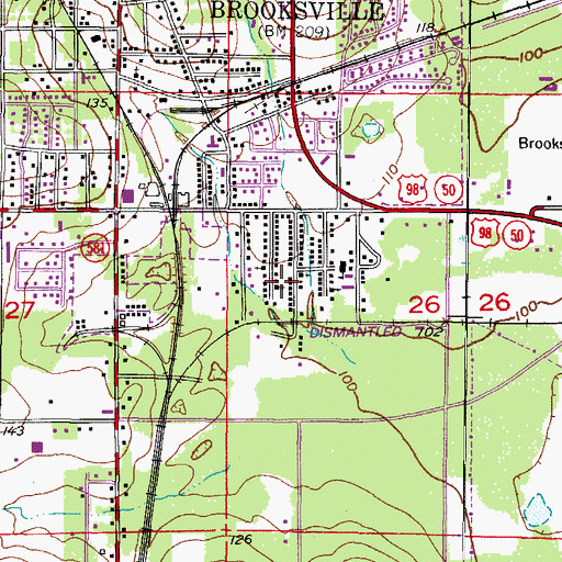 Topographic Map of Leonard Street Church of God, FL
