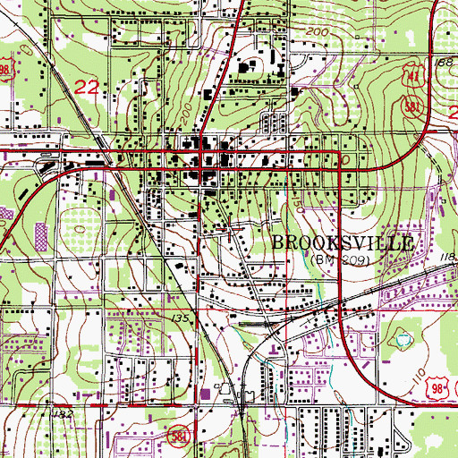 Topographic Map of Saint John's Episcopal Church, FL
